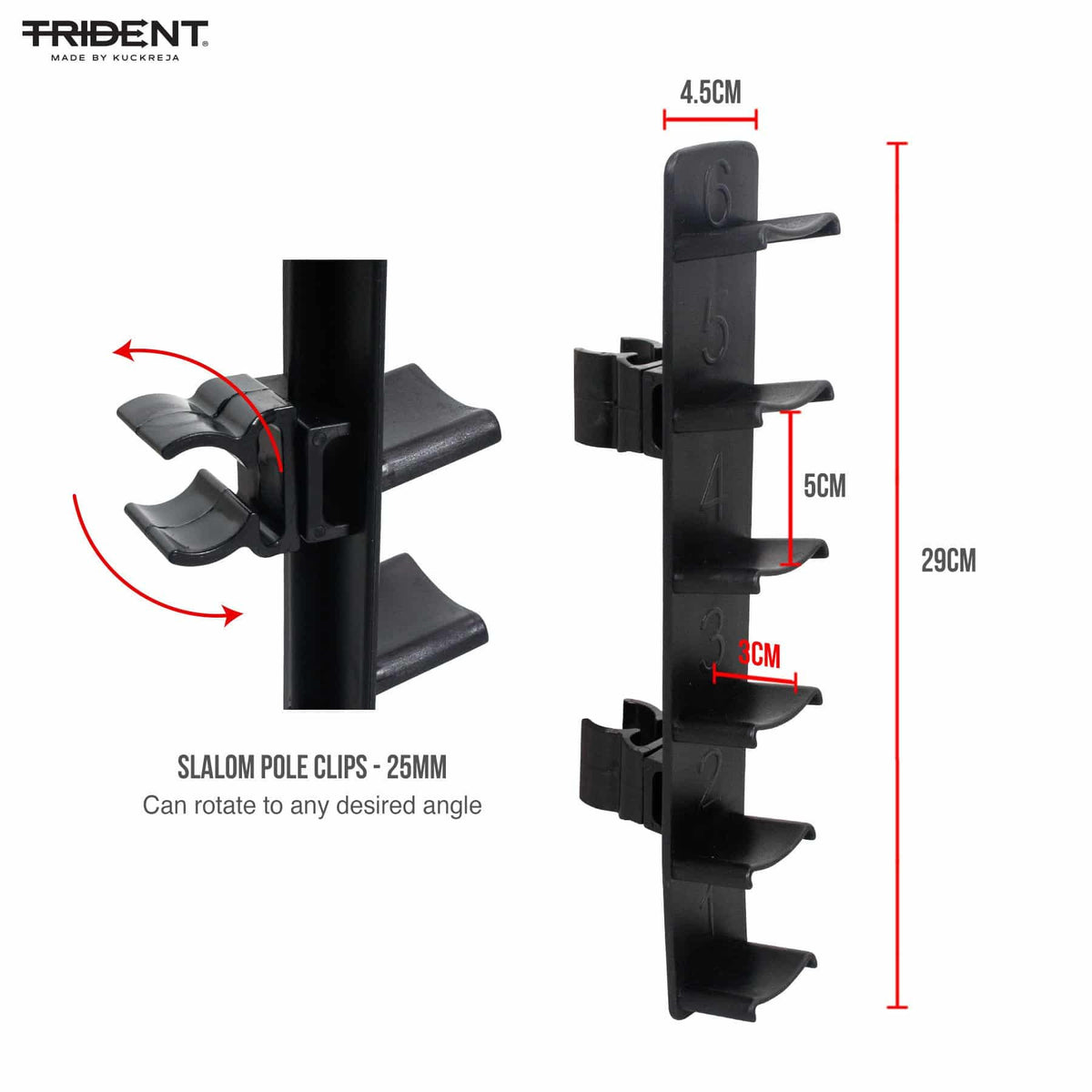 Trident 25mm Crossbar Multi-Height Clip