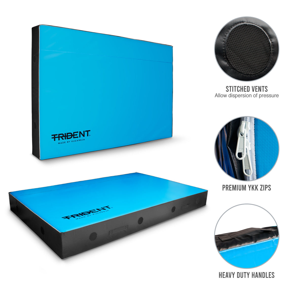 Trident High Jump Landing Mat - 10' x 6' x 12" (Blue/Black)