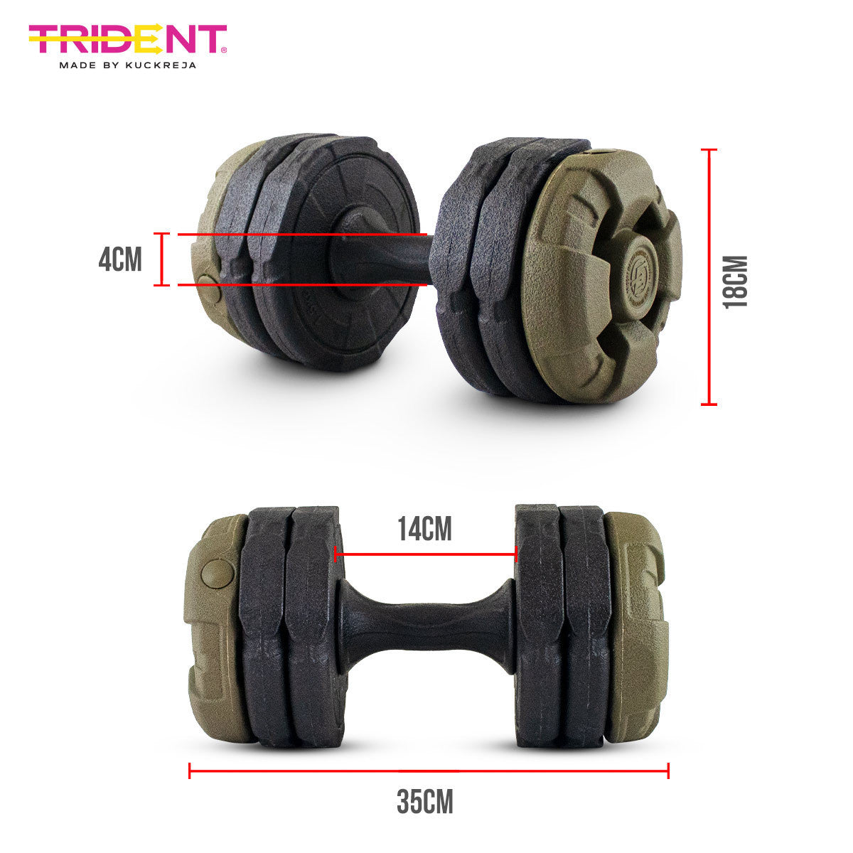 Trident Master Premium Adjustable Dumbbell - 10kg (Pair)