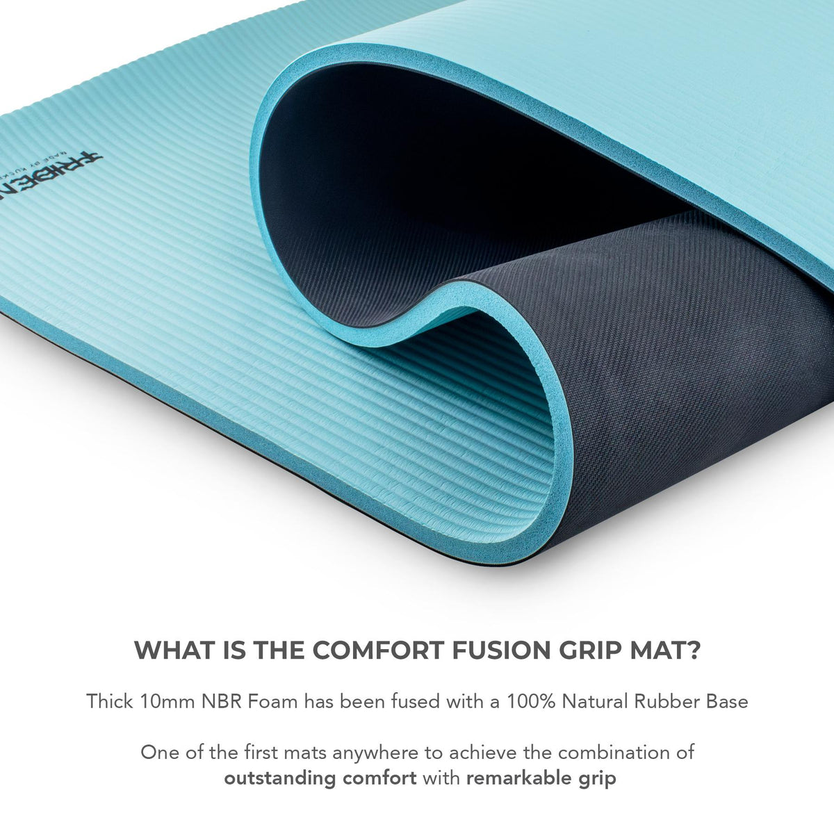 Trident Comfort Fusion Grip Yoga Mat - Light Teal (10mm)
