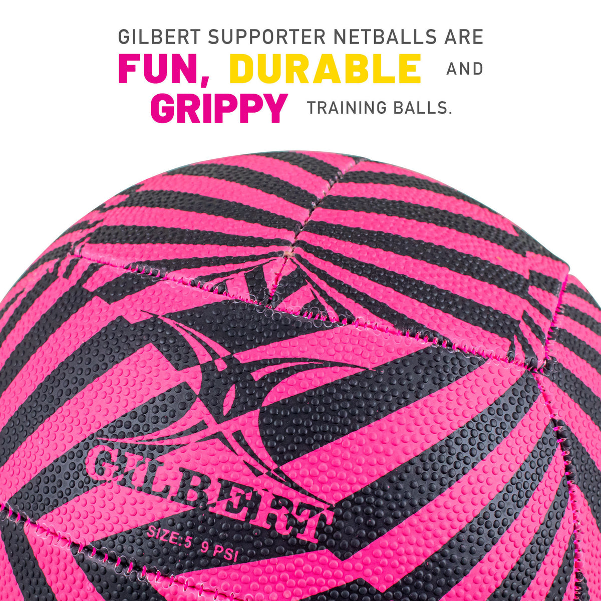 Gilbert Supporter Netball - Optic (Size 5)