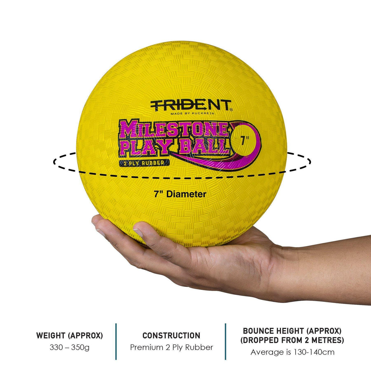 Trident Milestone Playground Ball - Yellow