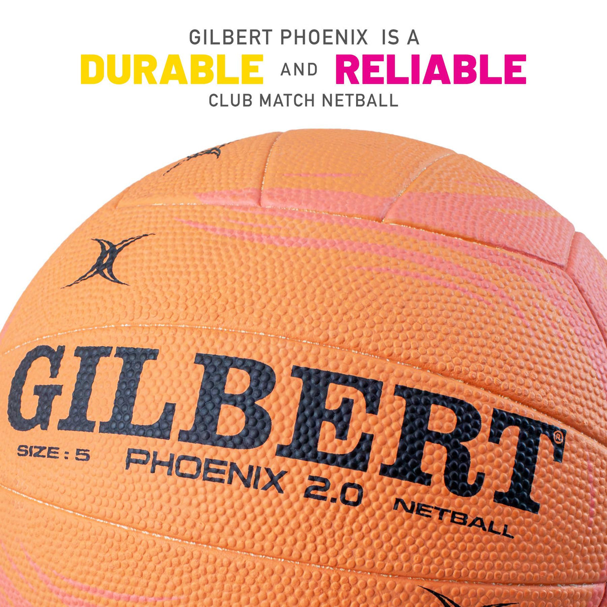 Gilbert Phoenix Match Netball - Coral (Size 5, 4)