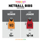 Trident Netball Bibs Set – White (Senior, Junior)