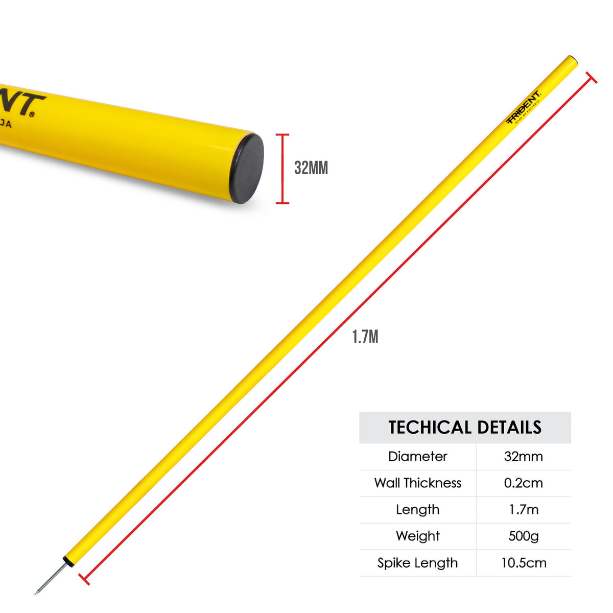 Trident Slalom Pole - Yellow