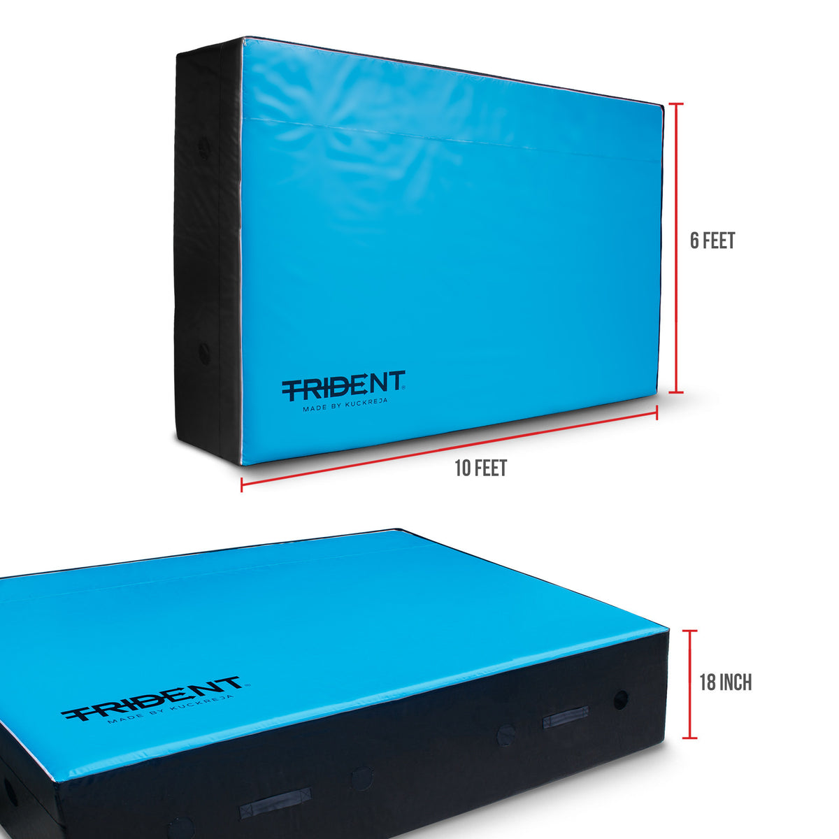 Trident High Jump Landing Mat - 10' x 6' x 18" (Blue/Black)