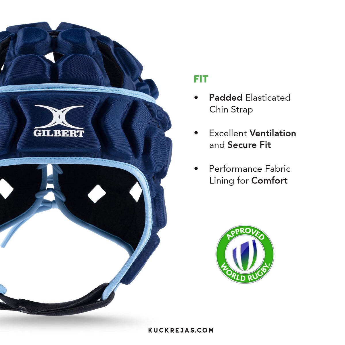 Gilbert Octane Headguard - Navy/Sky