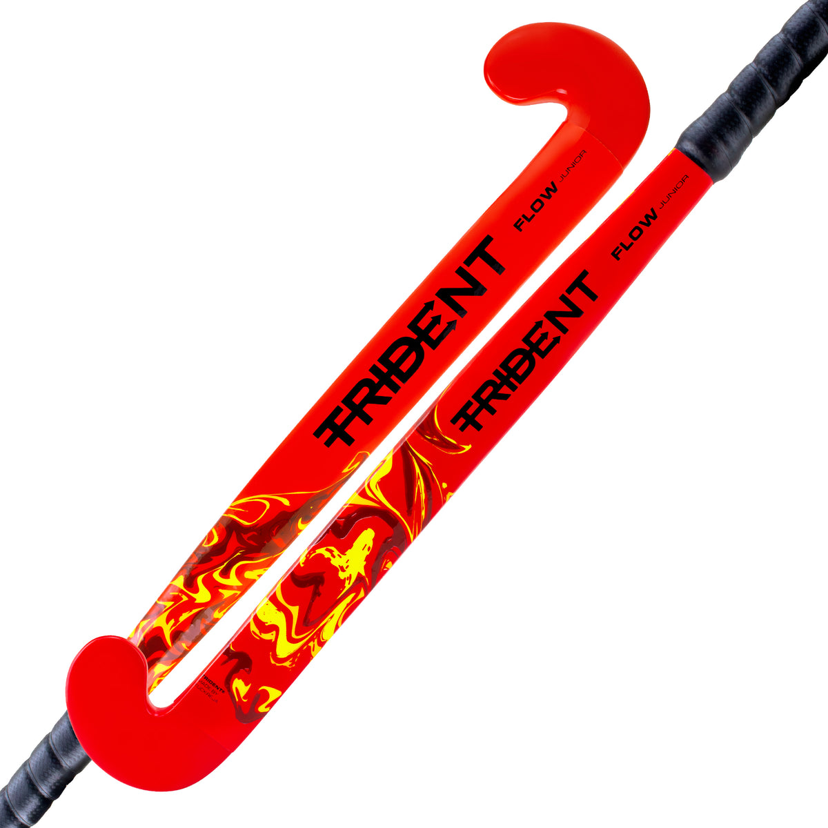 Trident Flow Junior Wooden Hockey Stick - Red