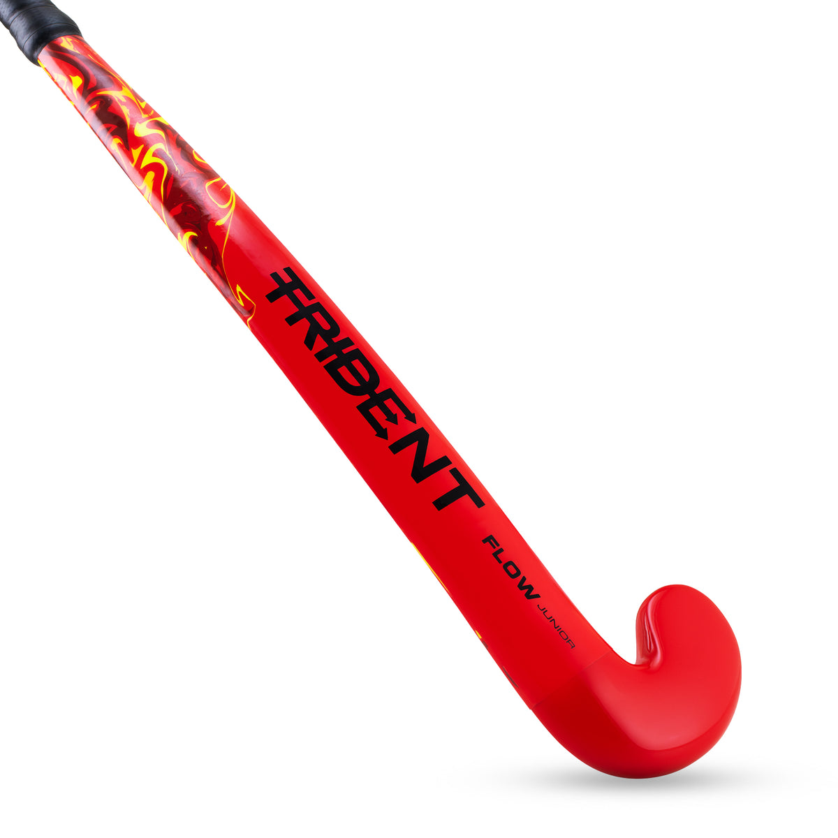 Trident Flow Junior Wooden Hockey Stick - Red