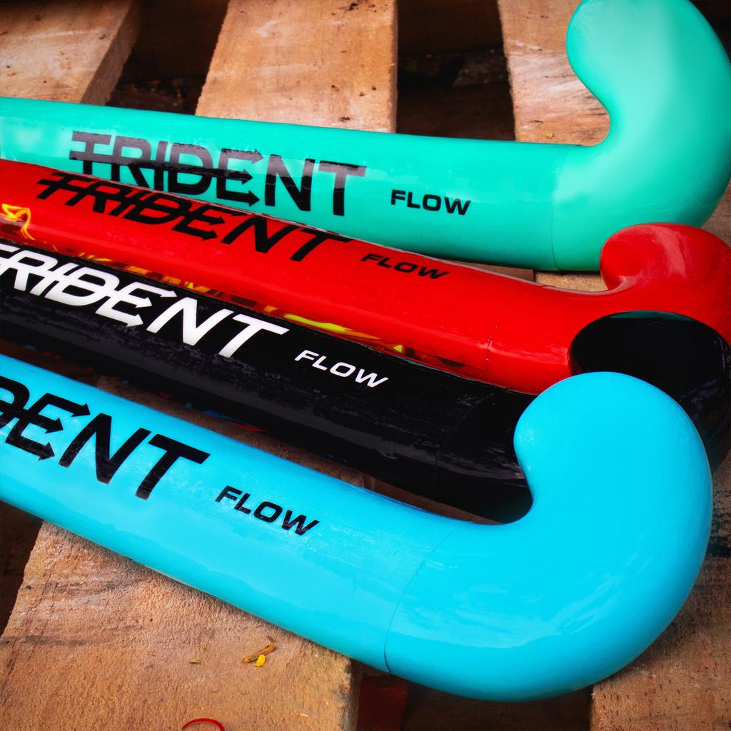 Trident Flow Junior Wooden Hockey Stick - Sky