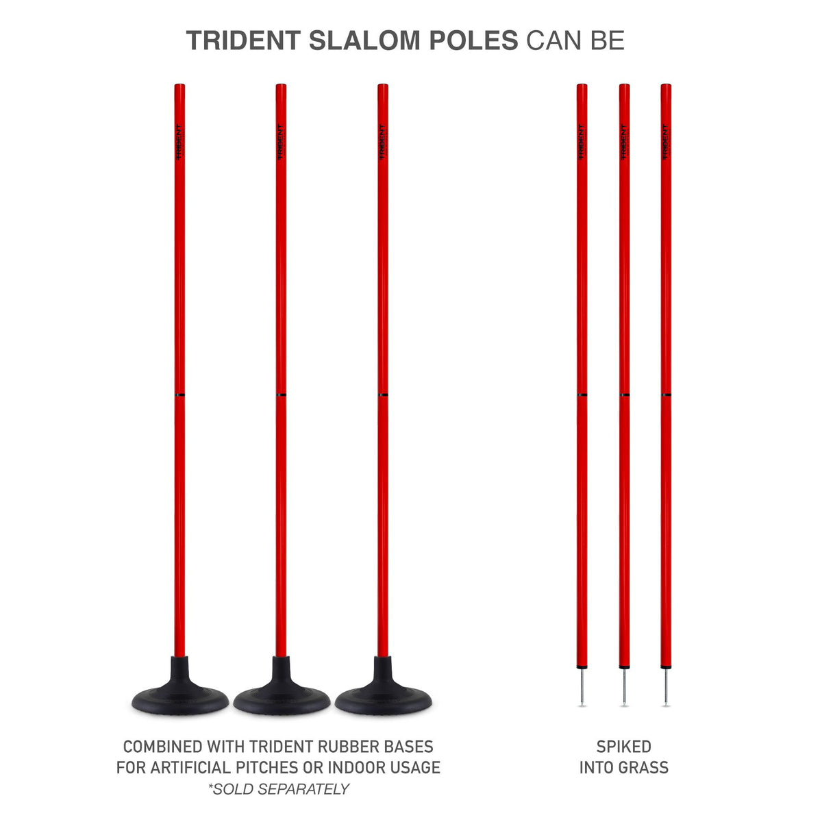 Trident Two-Piece Slalom Pole - Red