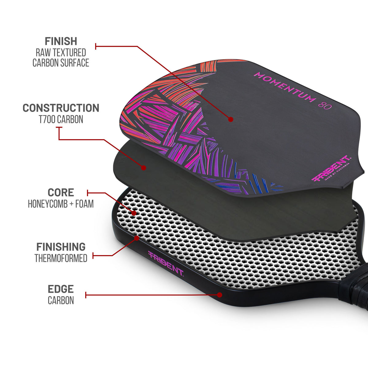 Trident Momentum 80 Pickleball Paddle - Twilight Purple