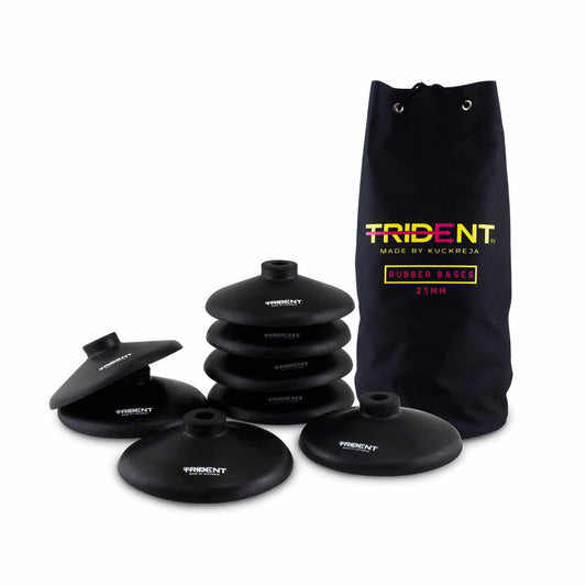 Trident 25mm Crossbar Rubber Base - 1kg (Set of 8)