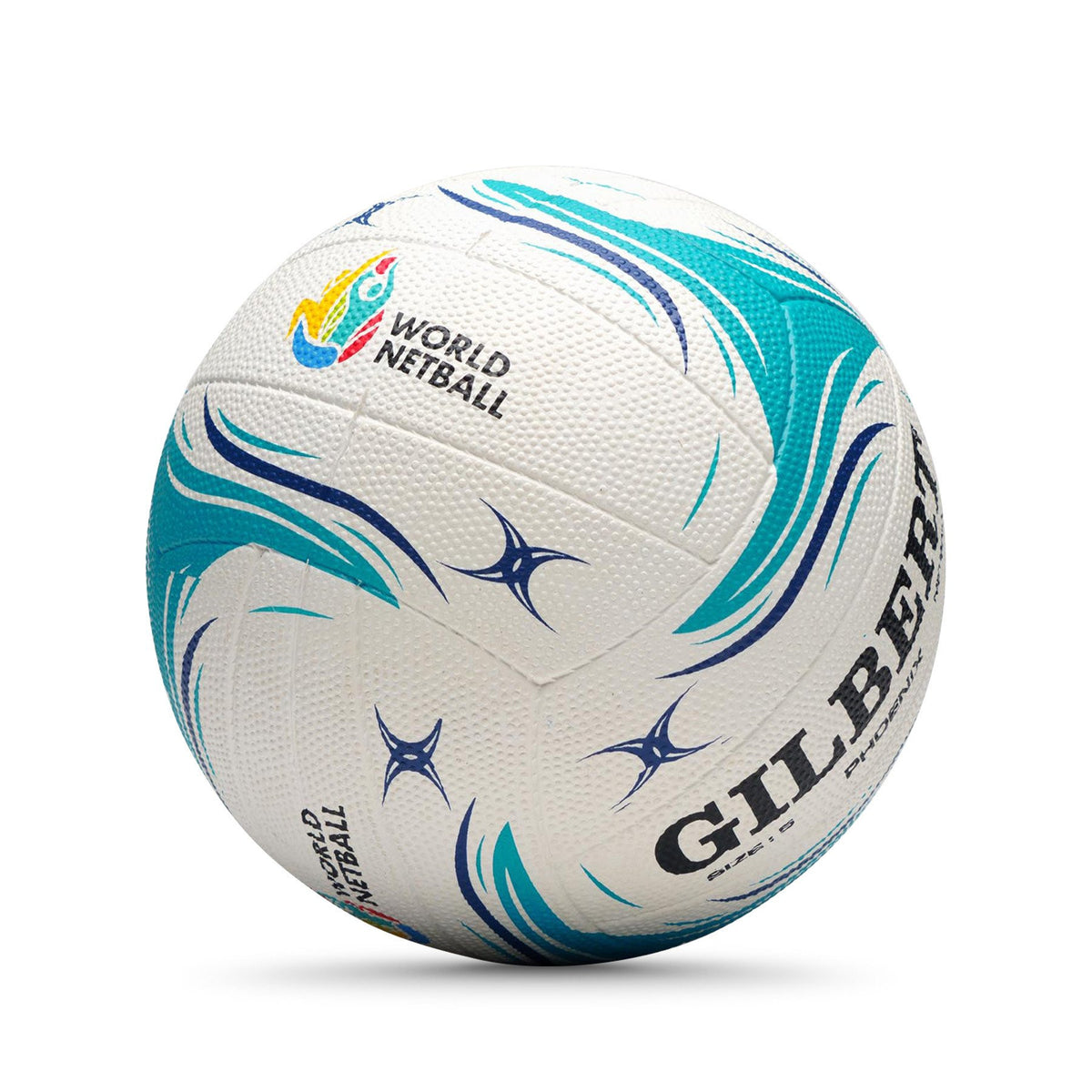Gilbert Phoenix Match Netball - White (Size 5, 4)