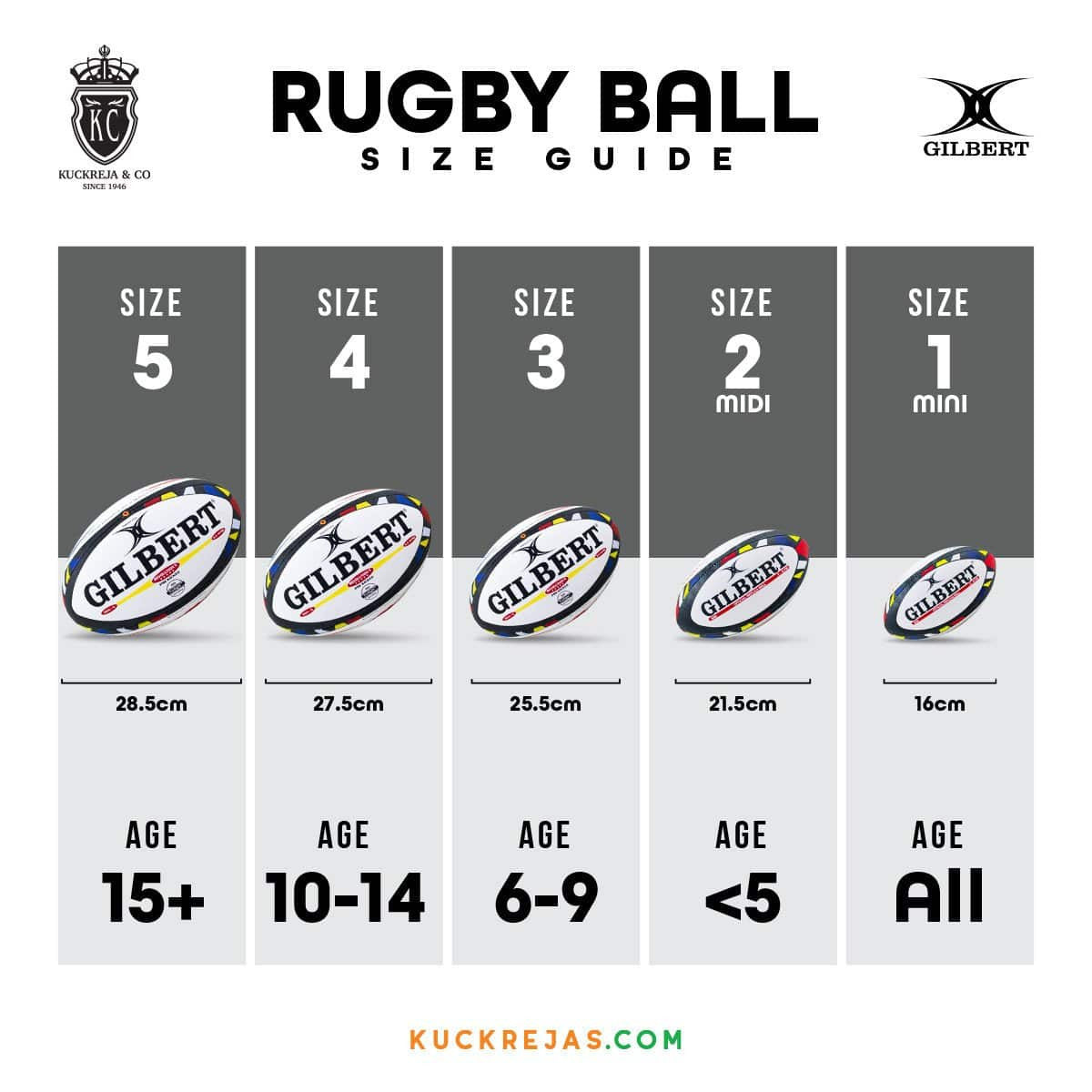 Gilbert All Blacks Midi Rugby Ball (Size 2)