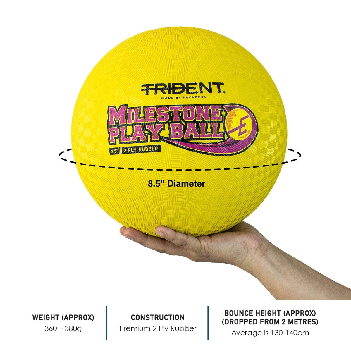Trident Milestone Playground Ball - Yellow