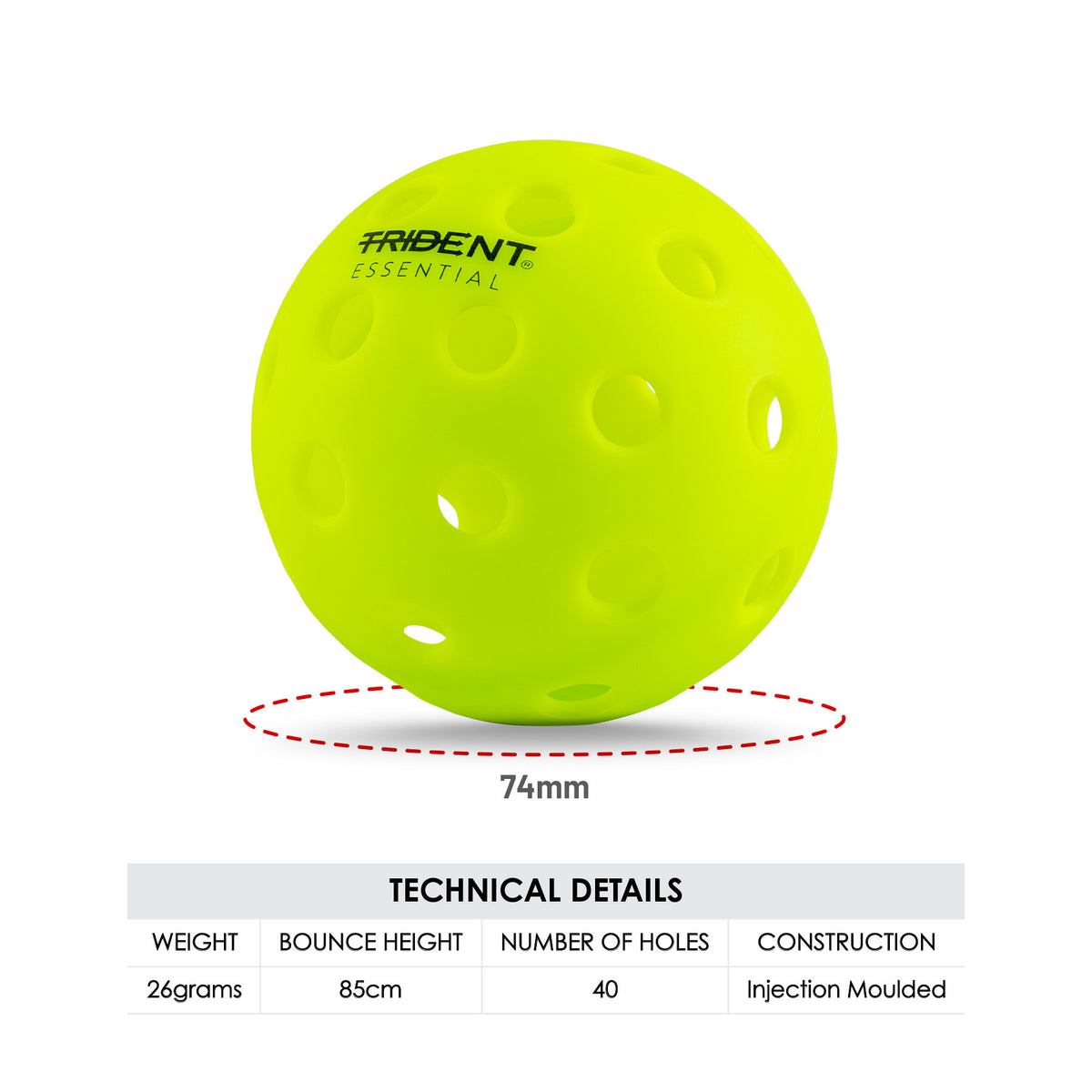 Trident Essential Pickleball Balls - Neon (Set of 4)