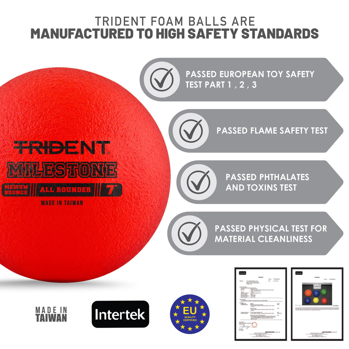 Trident Milestone All Rounder Foam Ball - Red (7")