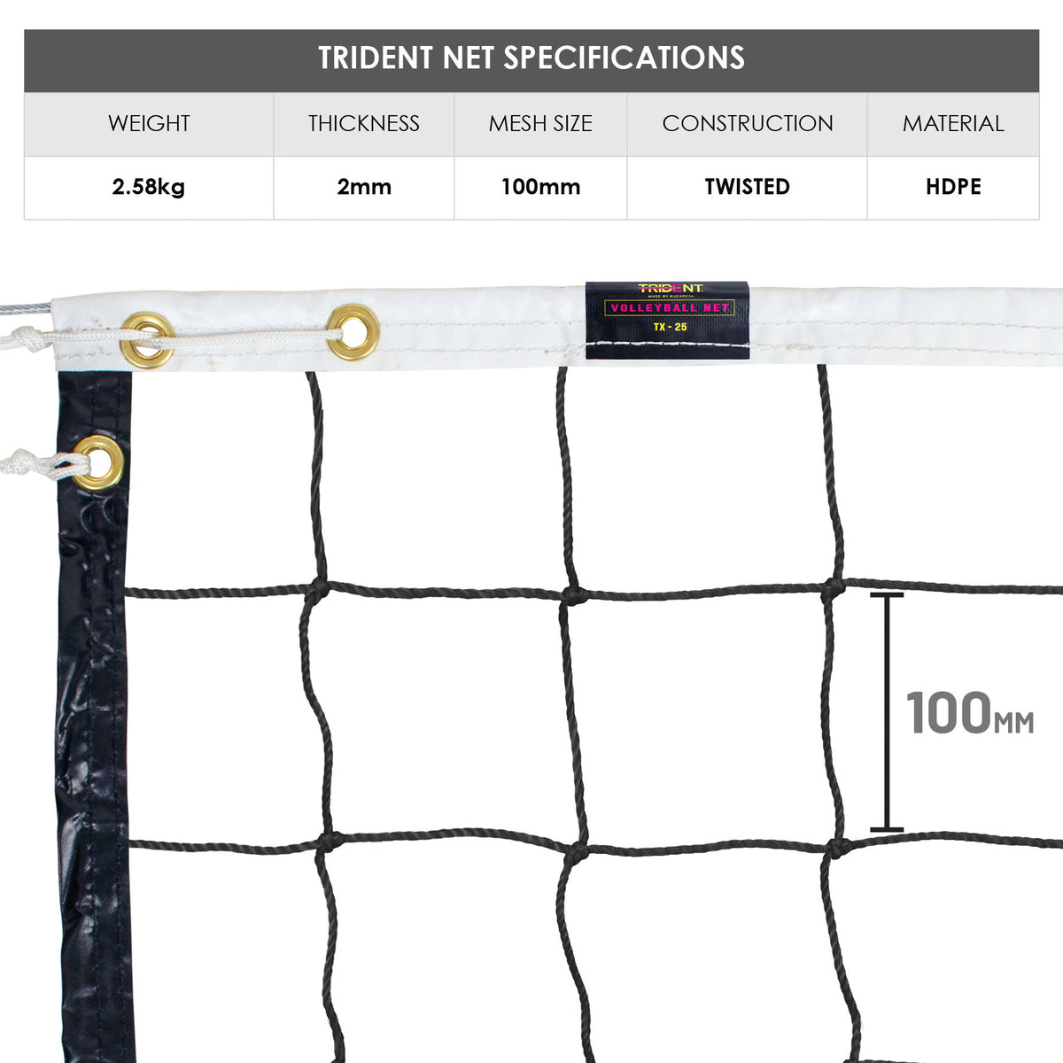 Trident TX-25 Volleyball Net