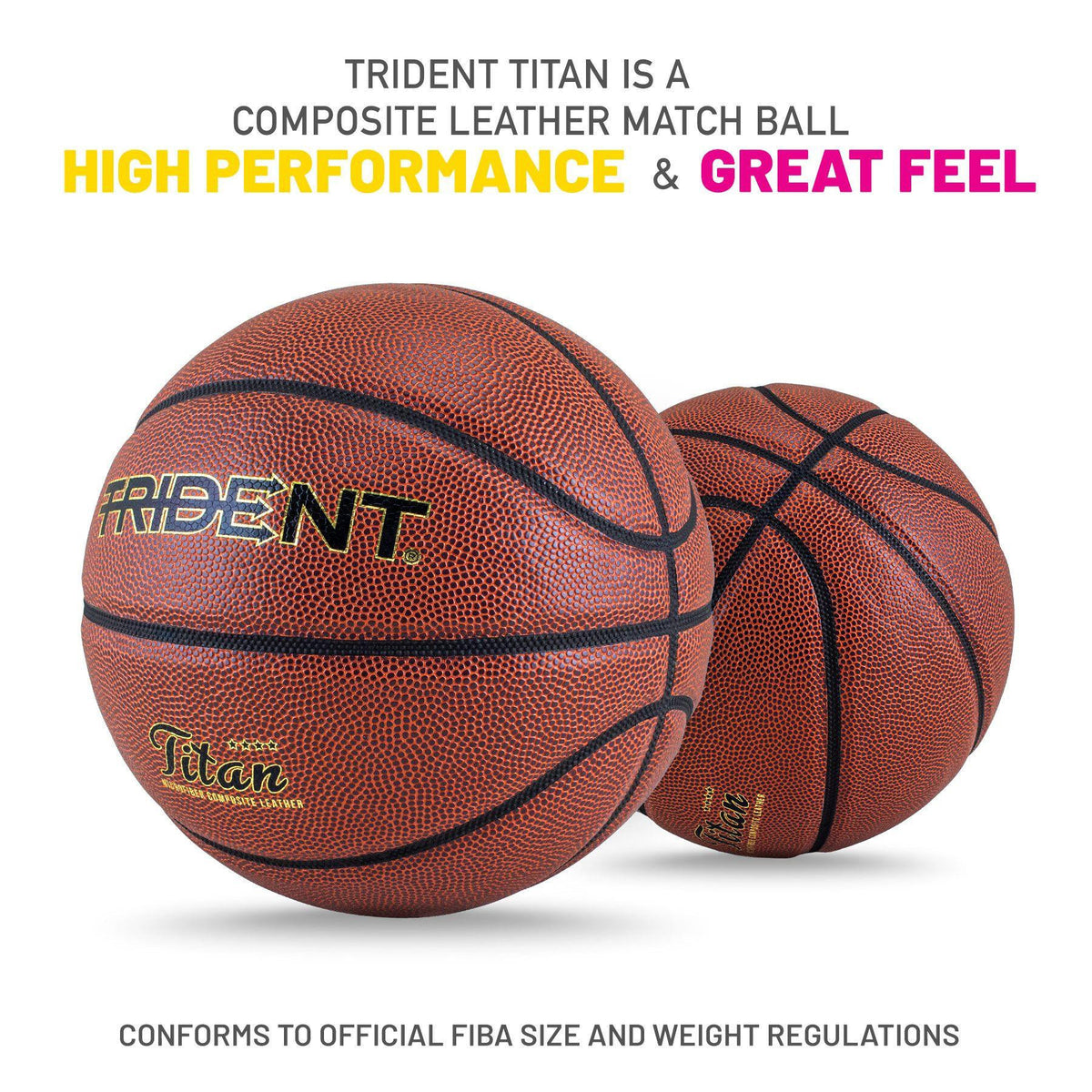 Trident Titan Composite Leather Basketball (Size 7, 6)