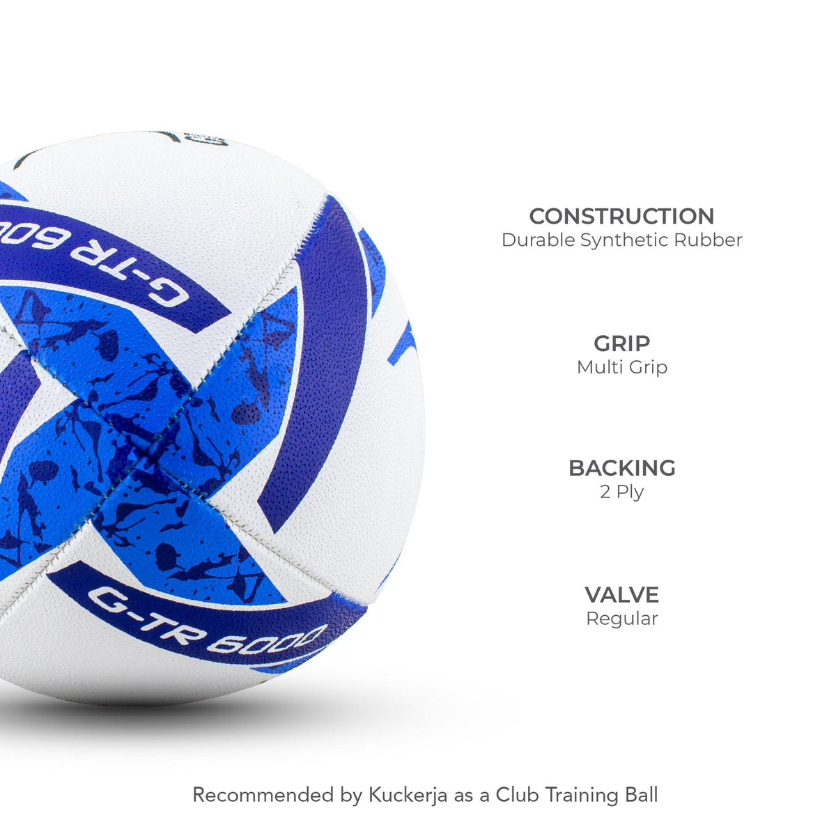 Gilbert GTR 6000 Rugby Ball - Blue (Size 5)