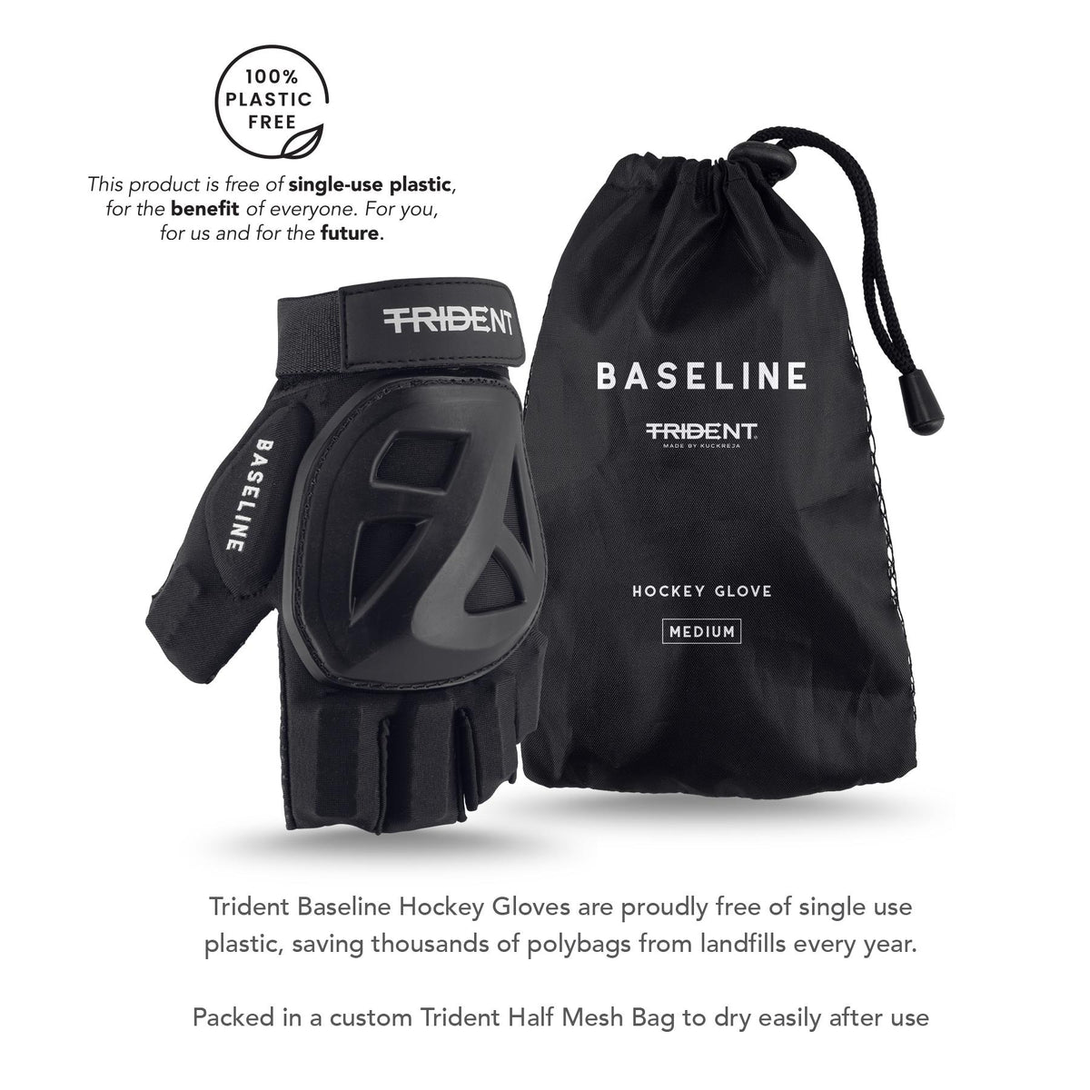 Trident Baseline Hockey Glove – Black (LH)