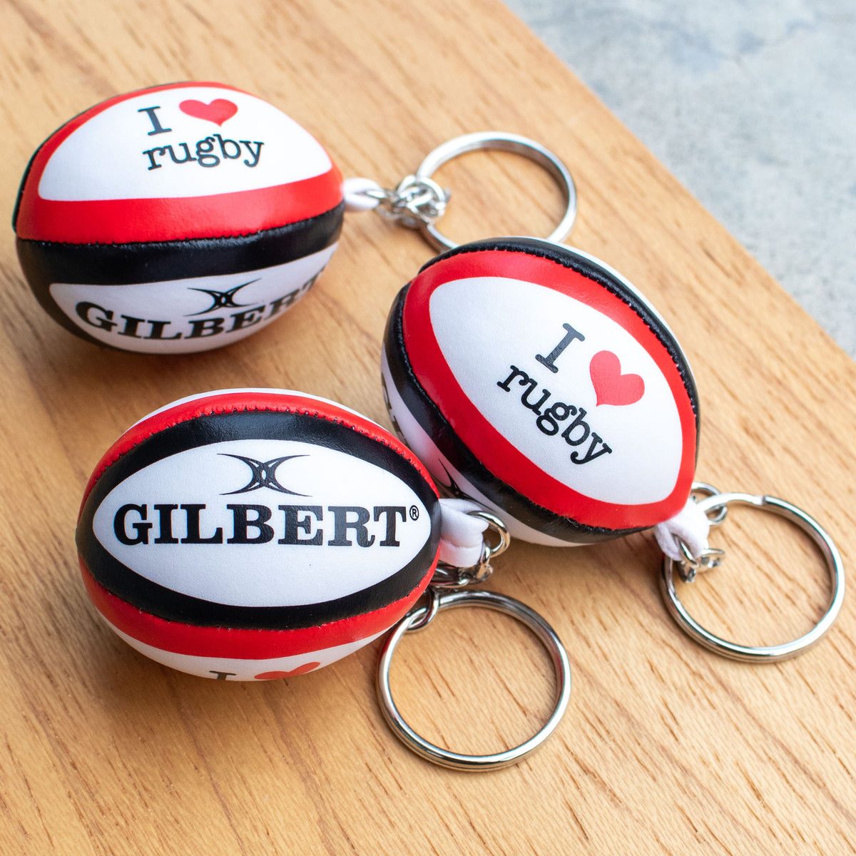 Gilbert I Love Rugby Keyring