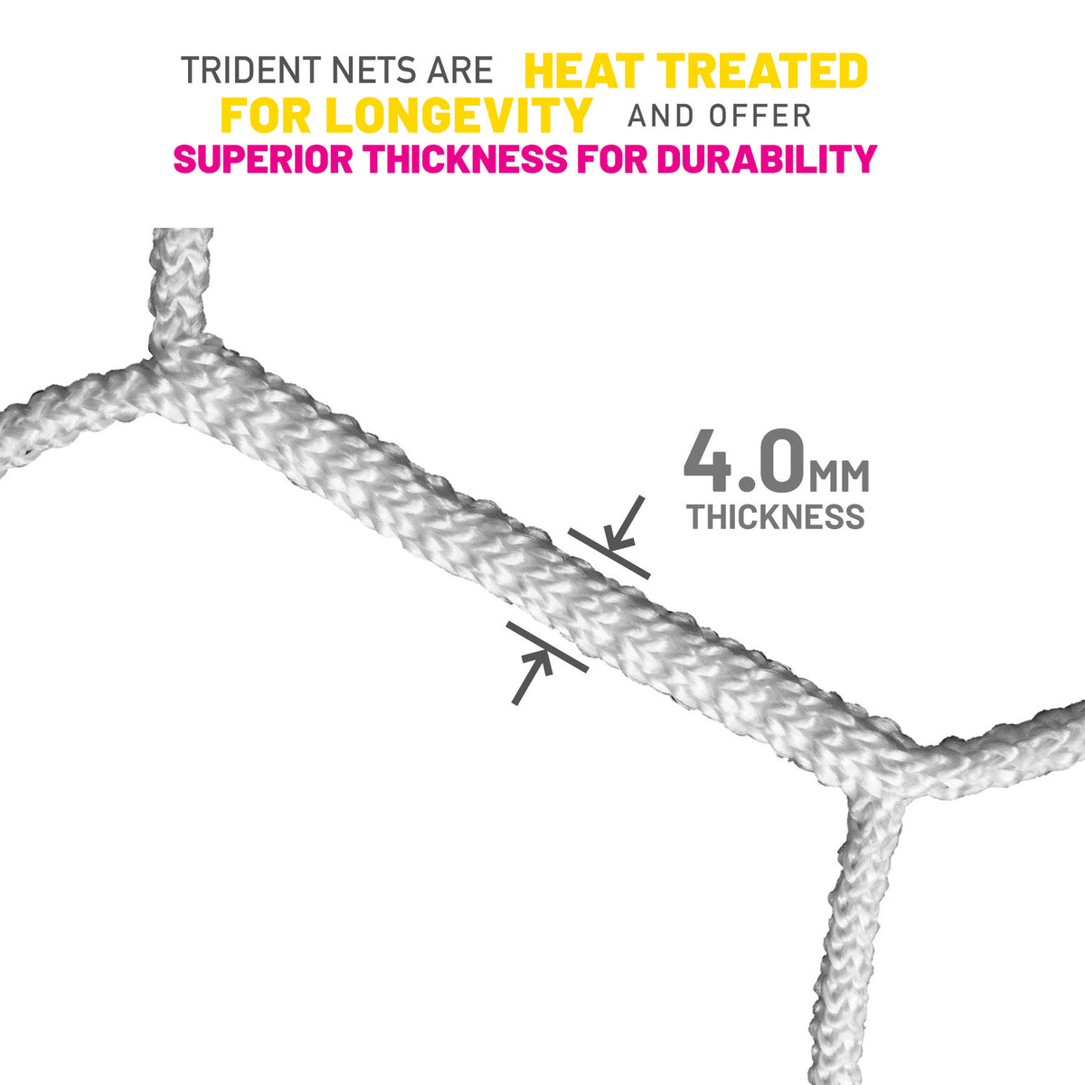 Trident T-40 Hexagon Braided Football Net (White)