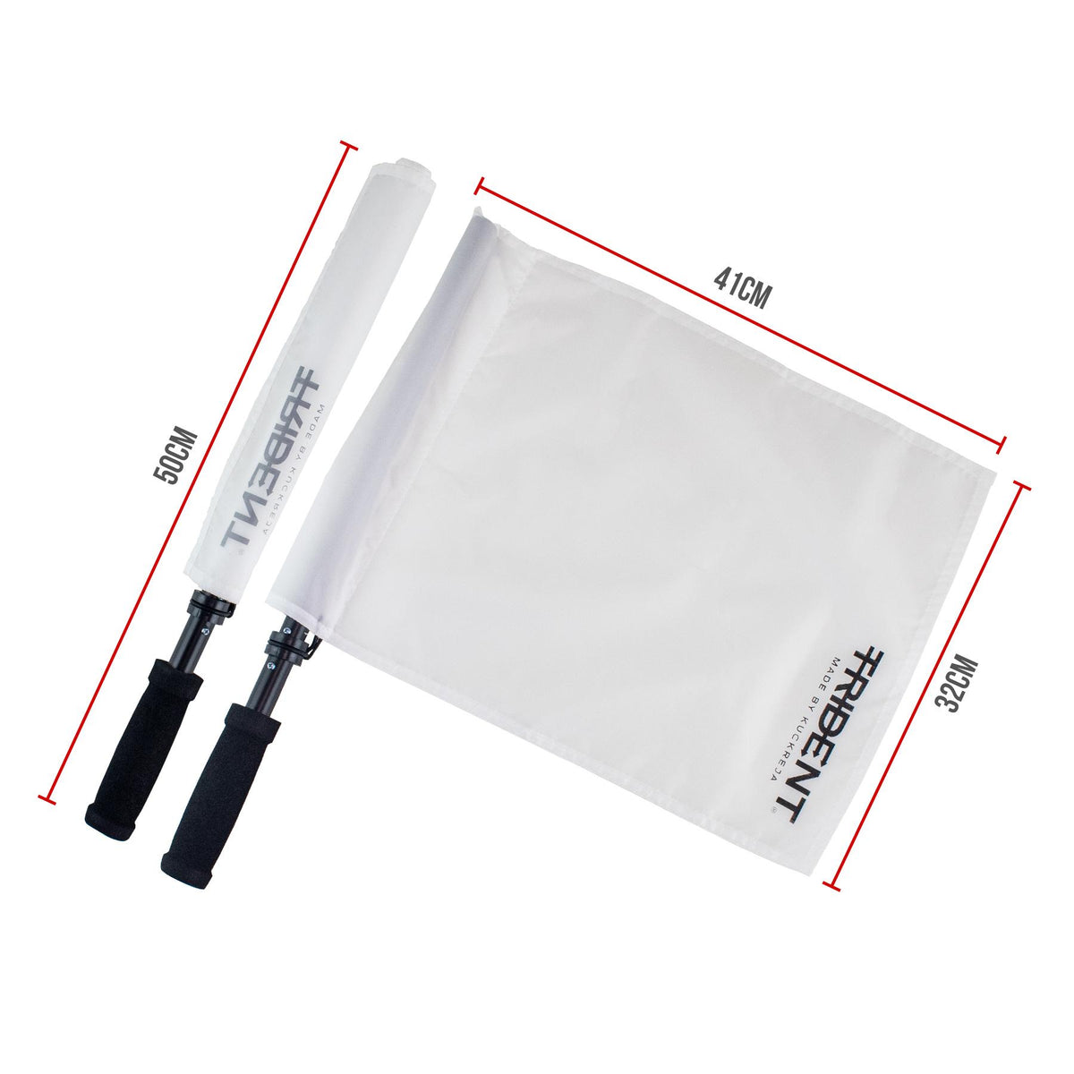Trident Judge's Flag - White (Pair in Bag)