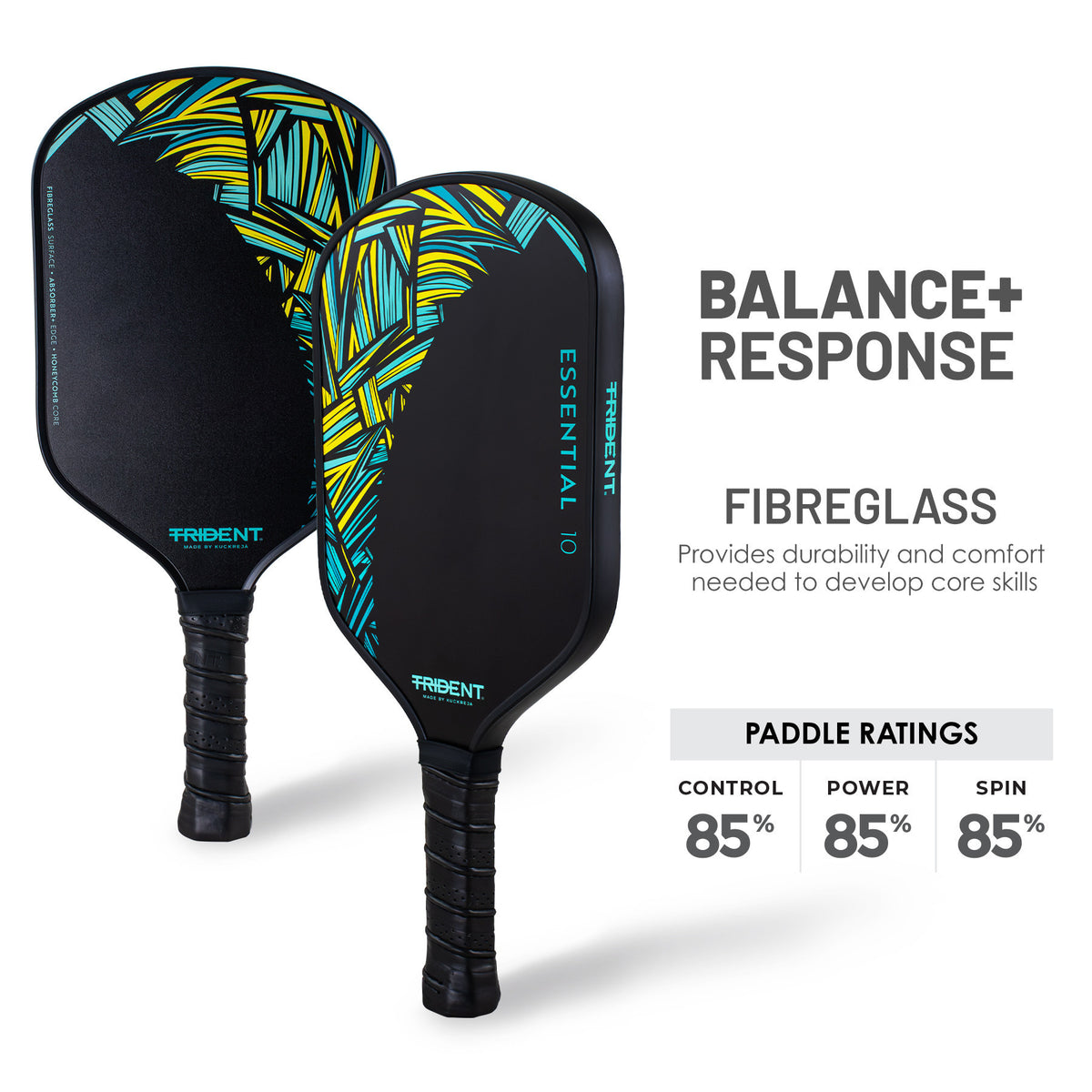 Trident Essential 10 Pickleball Paddle - Jungle Yellow