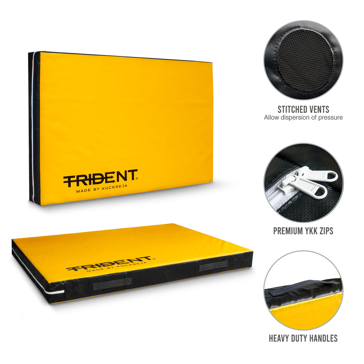 Trident High Jump Landing Mat - 6' x 4' x 4" (Yellow/Black)