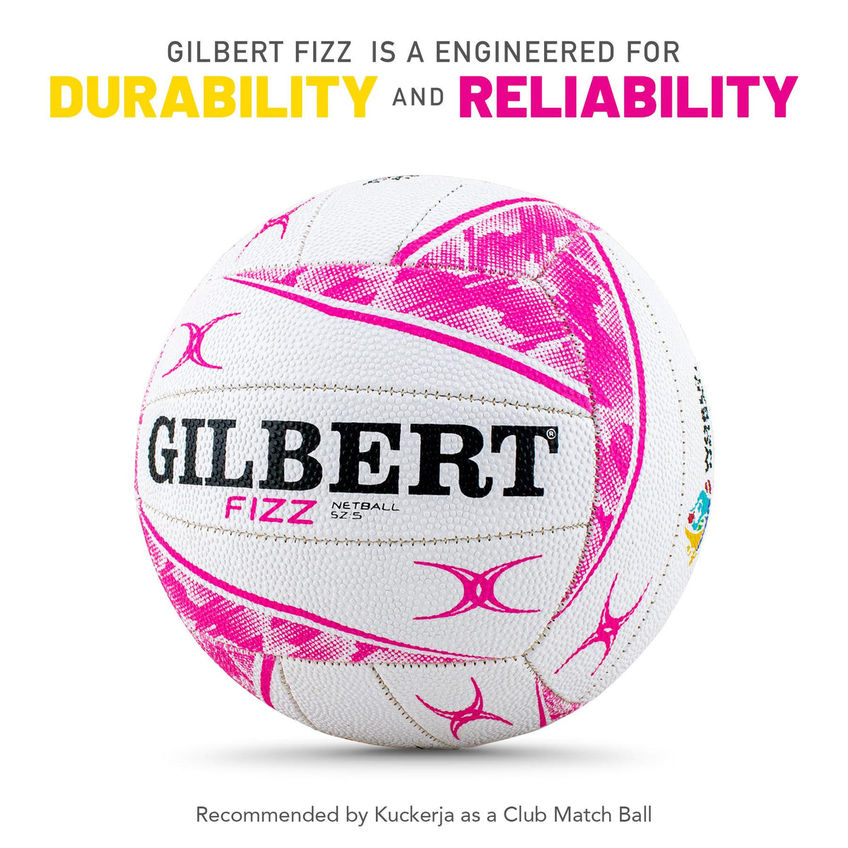 Gilbert Fizz Match Netball - Pink (Size 5)