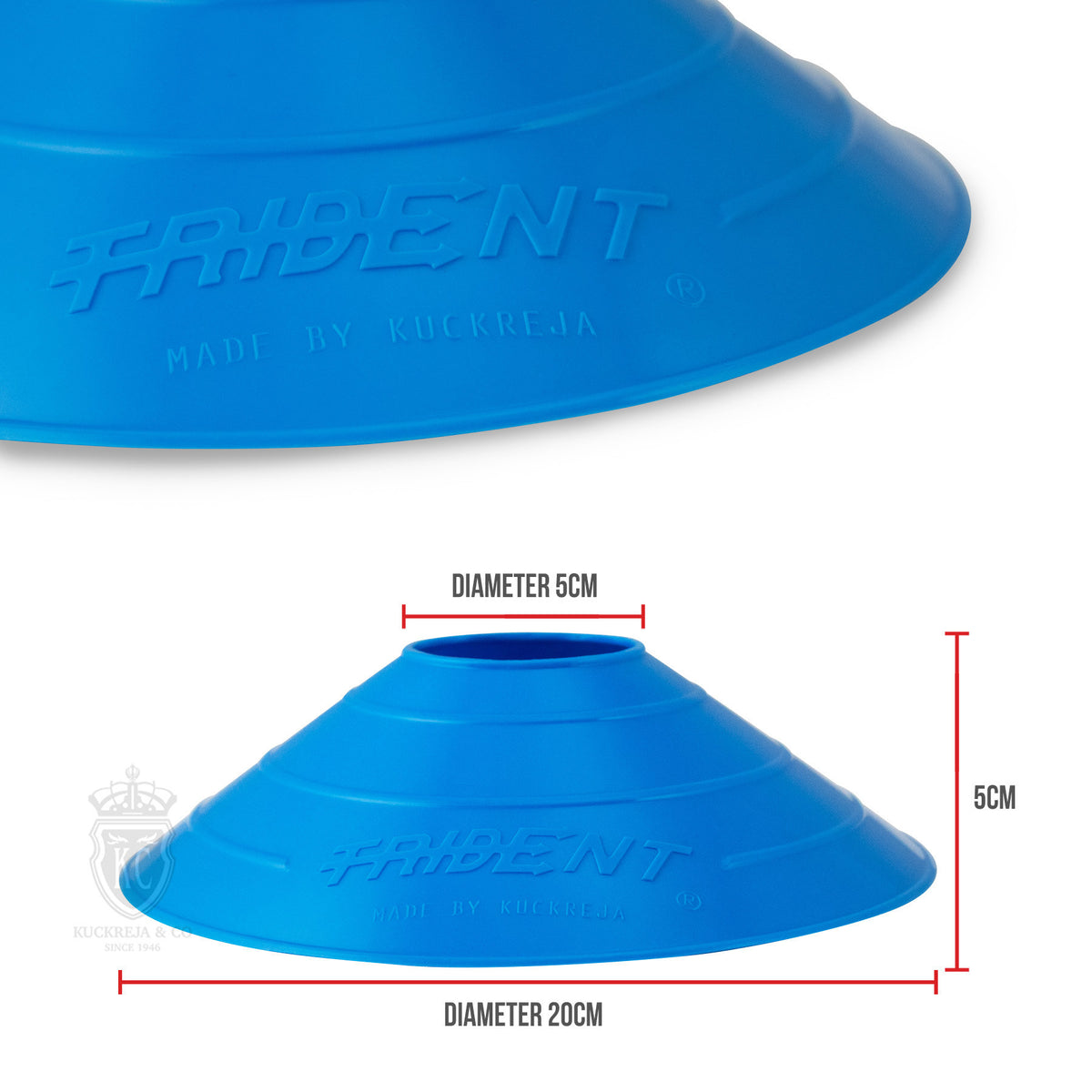 Trident Premium Disco Cone Set - 40 Pieces (Blue)