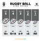 Gilbert Randoms Rugby Ball - Bite Force (Size 5, 3)