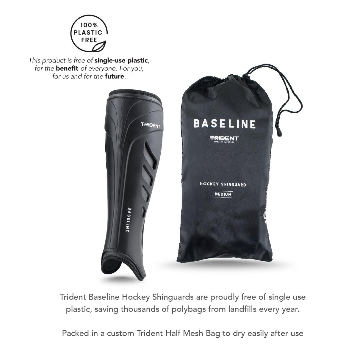 Trident Baseline Hockey Shinguard - Black