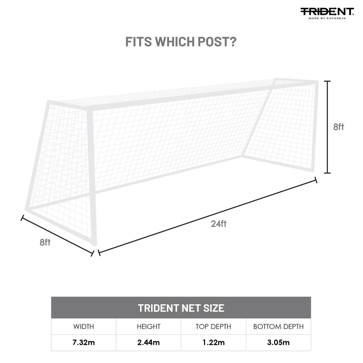 Trident T-50 Braided Football Net (White)