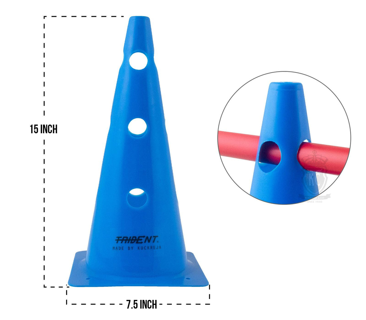 Trident 15" Cone with Holes - Sky Blue