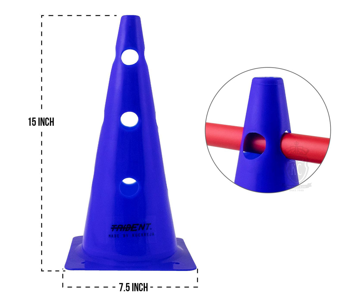 Trident 15" Cone with Holes - Blue