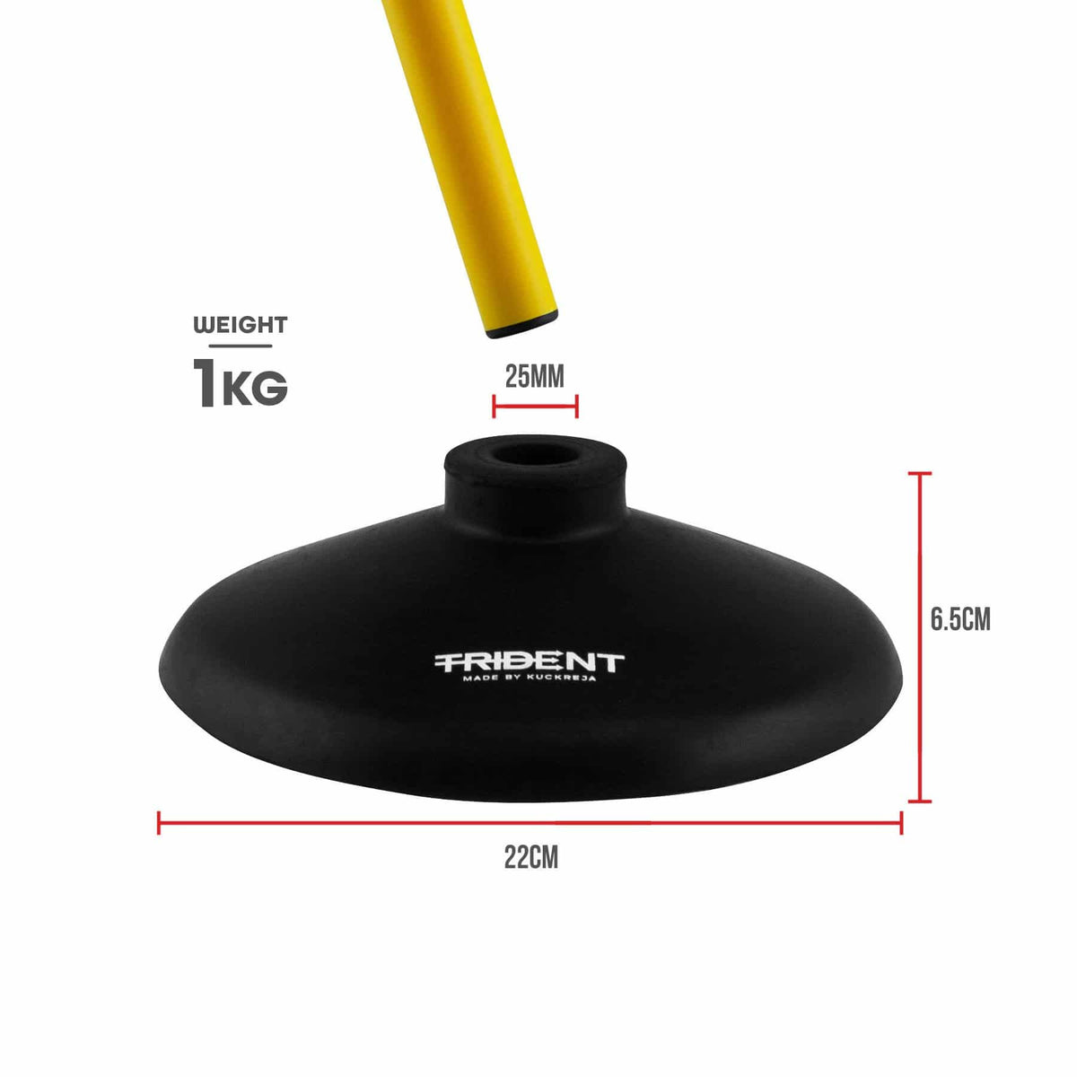 Trident 25mm Crossbar Rubber Base - 1kg (Set of 8)