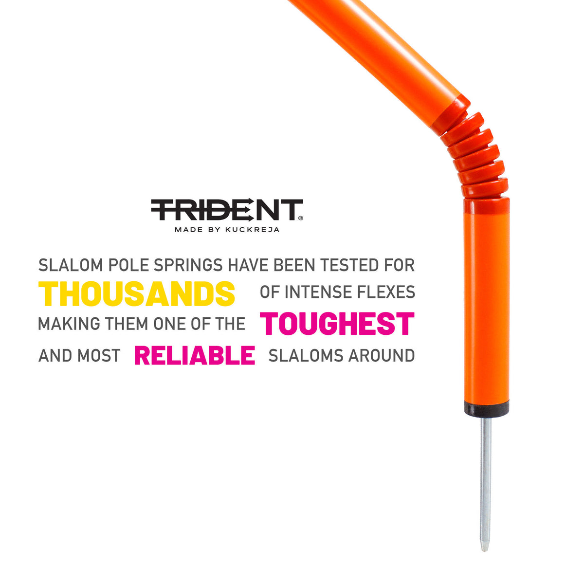 Trident Slalom Pole with Spring - Orange