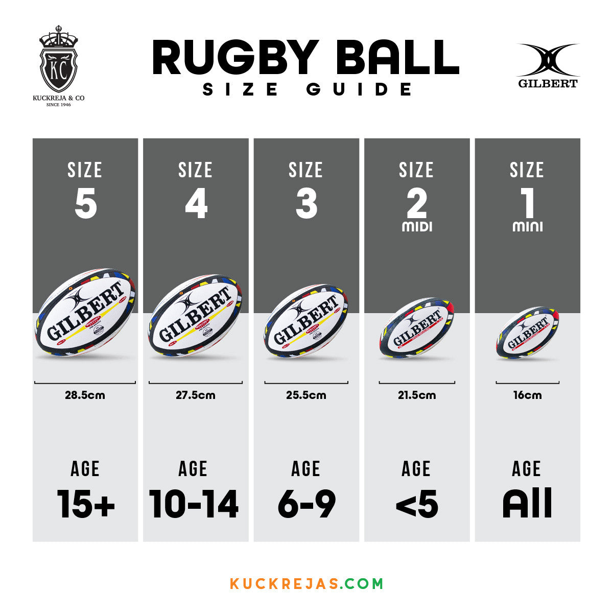 Gilbert Zenon Rugby Ball - Green (Size 5, 4, 3)