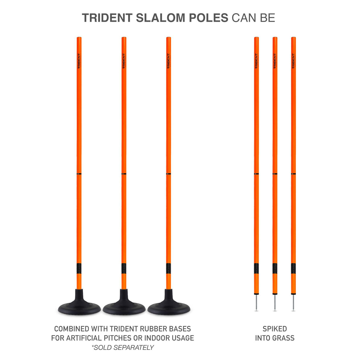Trident Two-Piece Slalom Pole with Spring - Orange