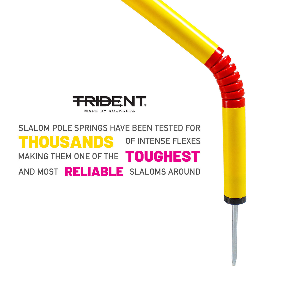 Trident Slalom Pole with Spring - Yellow