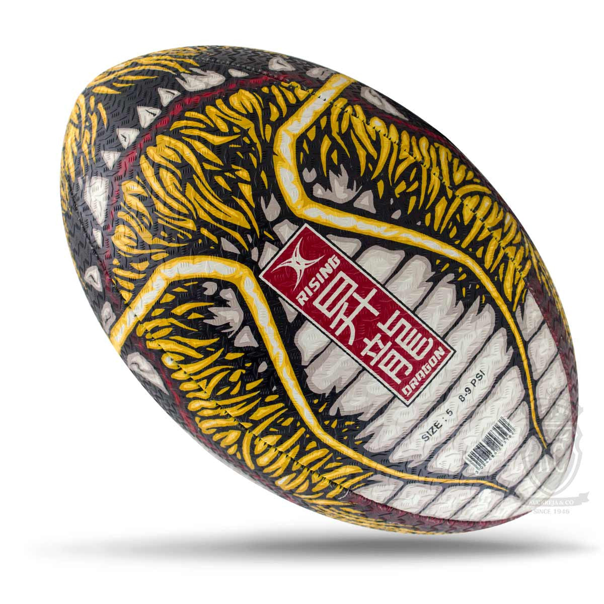 Gilbert Randoms Rugby Ball - Dragon (Size 5)