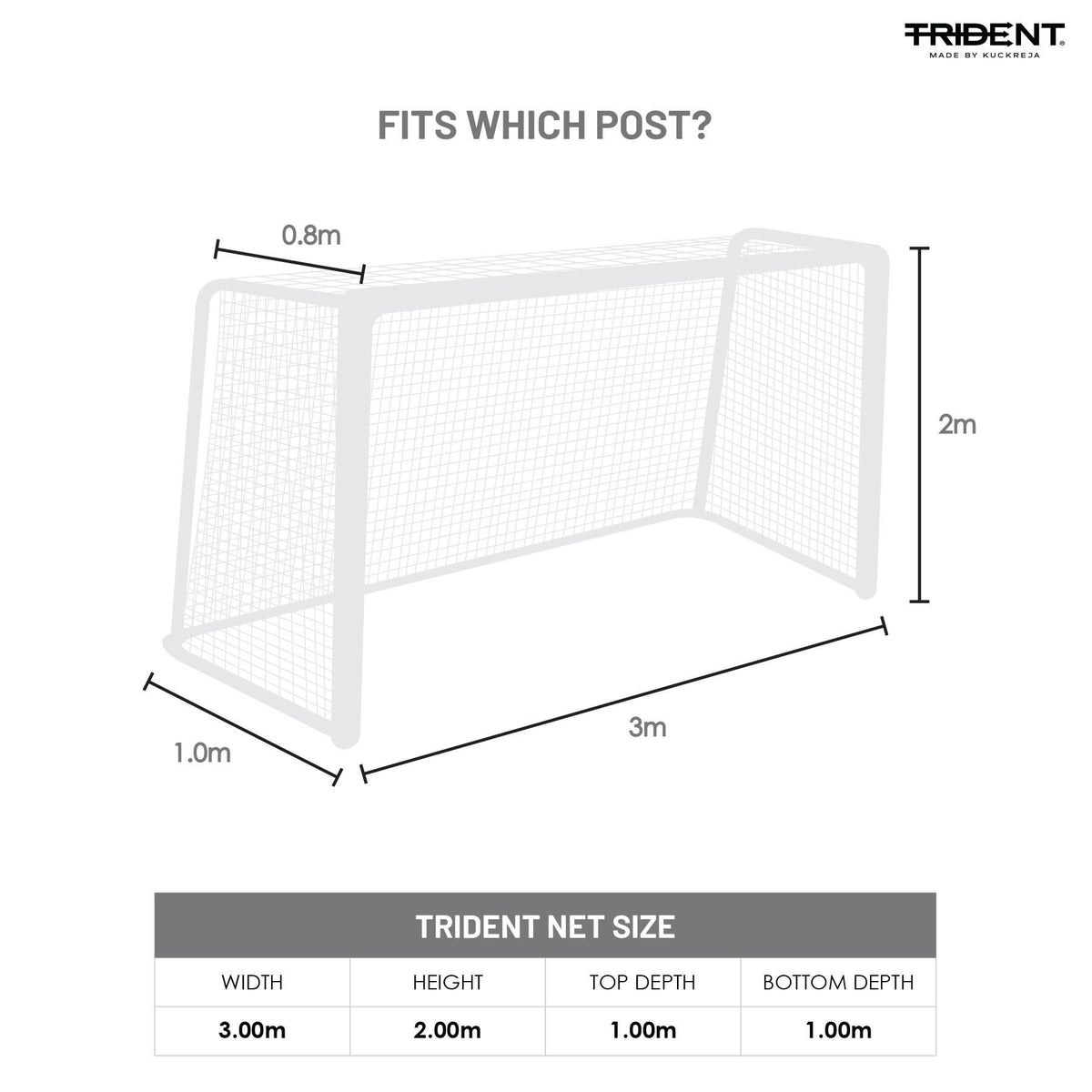 Trident T-40FN Futsal Net (White)
