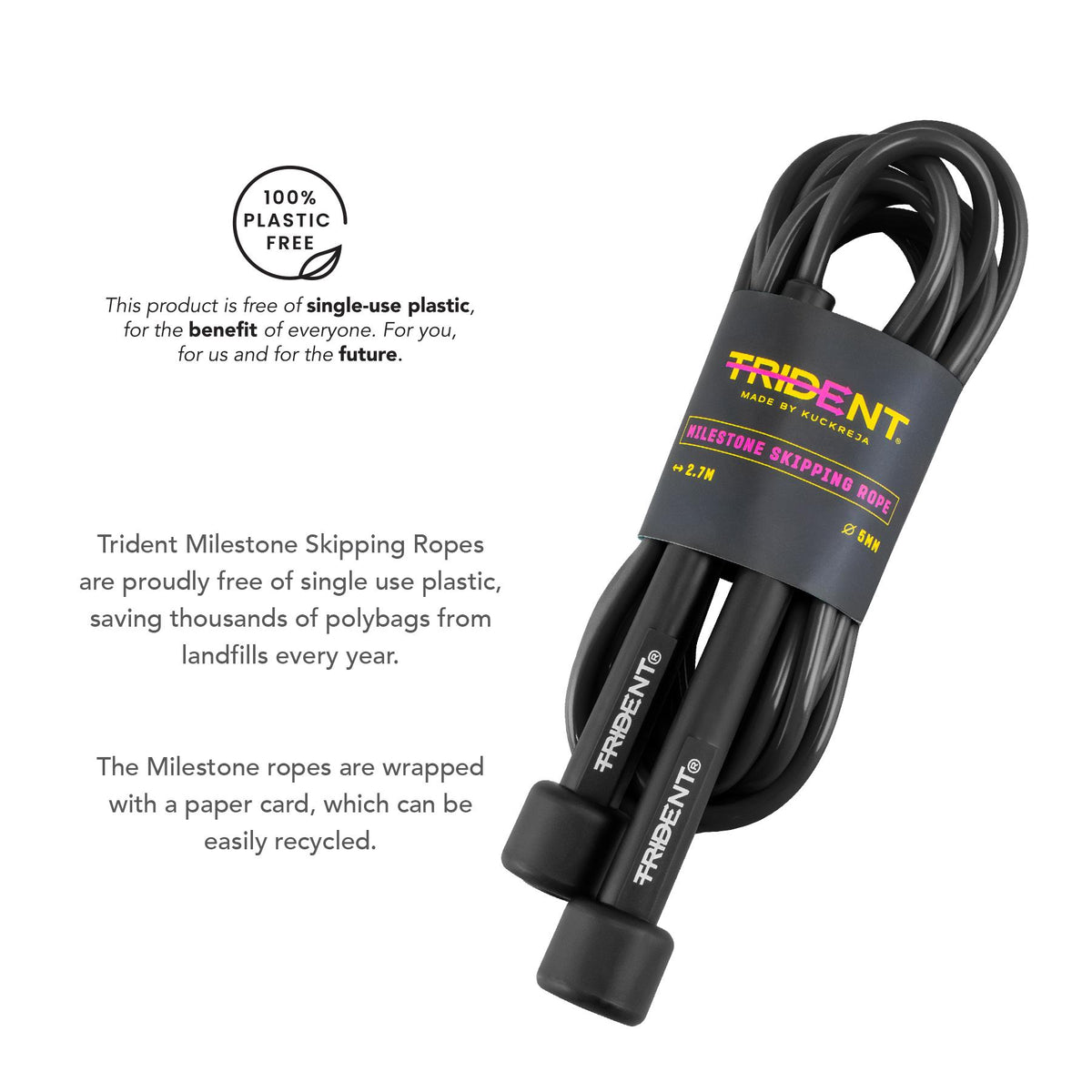 Trident Milestone Skipping Rope - Midnight Black