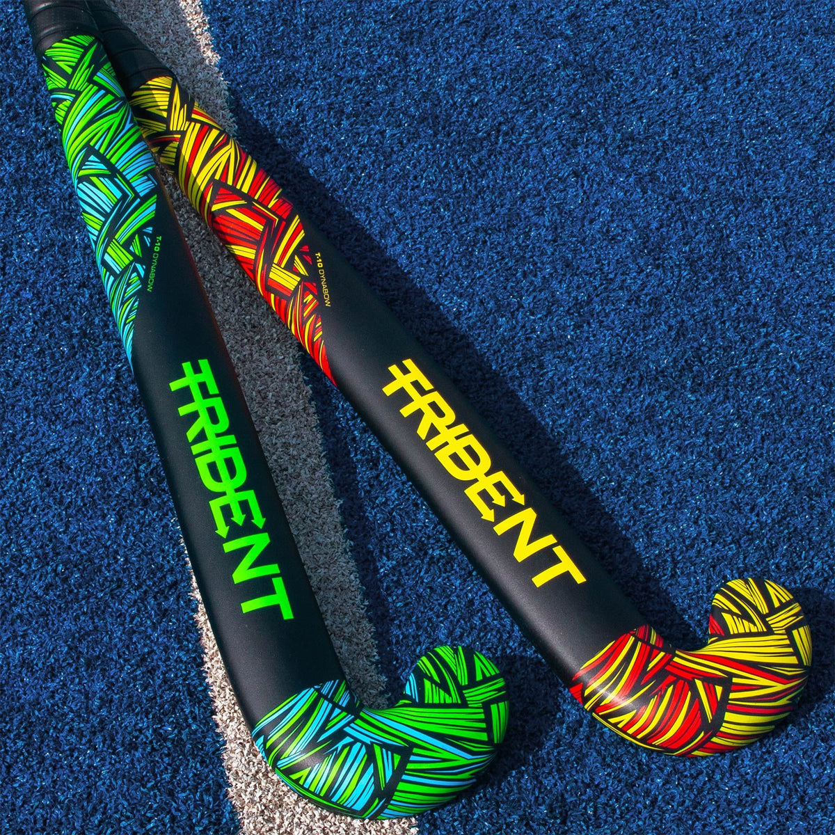 Trident 10 Dynabow Composite Hockey Stick - Neon/Blue