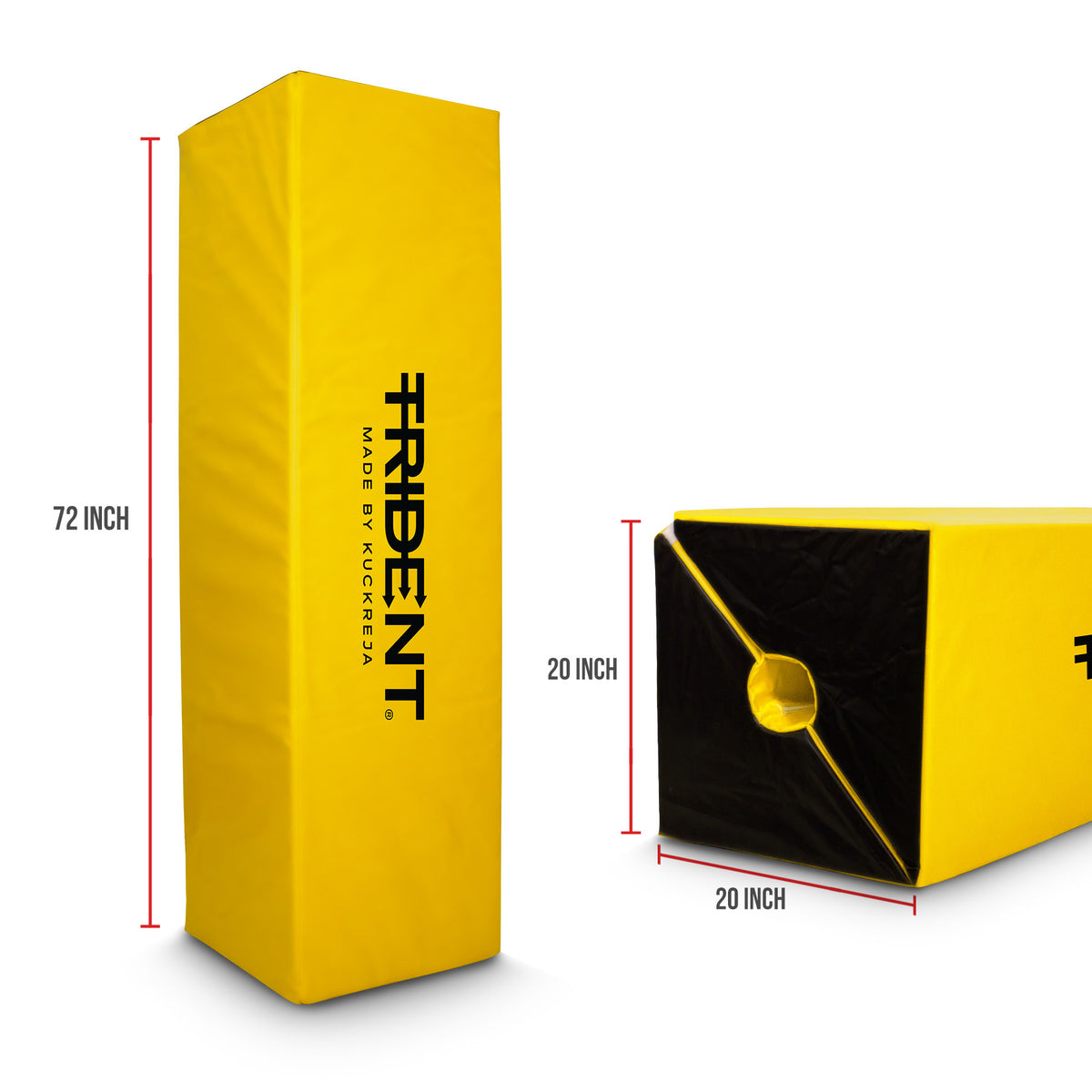 Trident Rugby Post Protectors - 20" x 20" (Set of 4) - Yellow