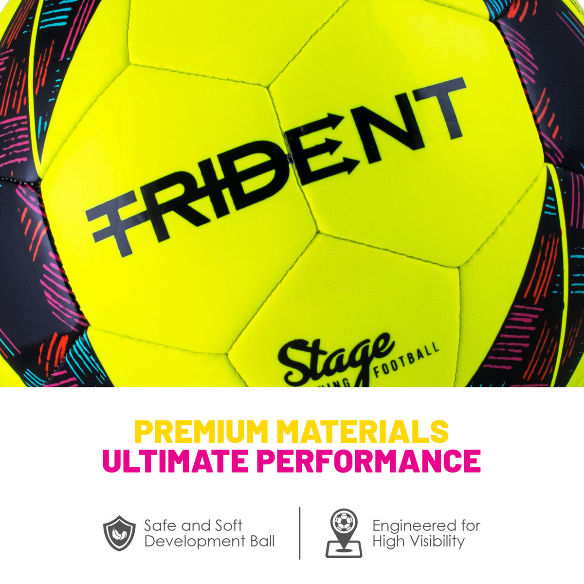 Trident Stage Training Football - Size 3 (Neon/Rubine)