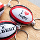Gilbert I Love Rugby Keyring